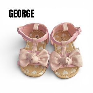098 George Pink Bow Kids Sandals Size 3